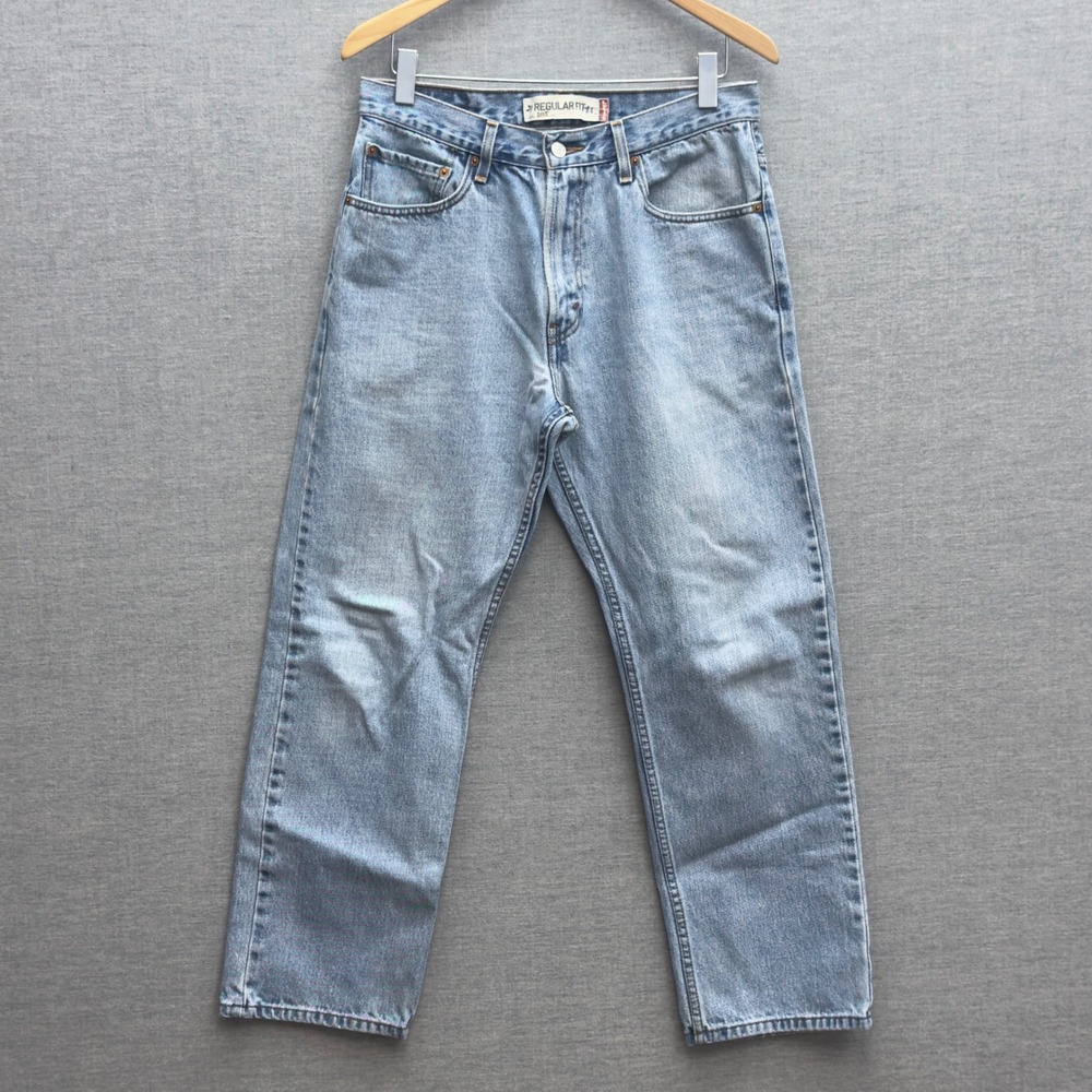Vintage Y2K Levis 505 Regular Fit Jeans Light Wash Straight Leg‎ Mens 34x30
